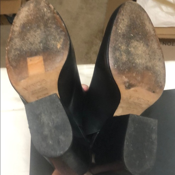 Vince Black Leather Booties, 9.5 - Picture 4 of 5